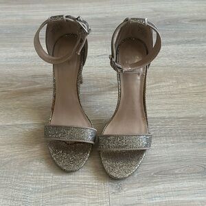 Mix no. 6 ankle strap heels, gold, size 7, perfect condition
